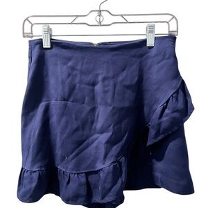 Lilly Pulizter Faye Navy Blue Skort Size 2 Ruffle Shorts Skirt Mini Knit Women's